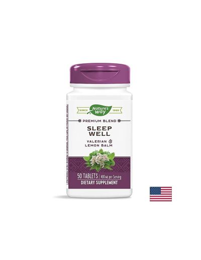 Sleep Well - Срещу тревожност и безсъние с валериана, маточина и витамин B2, 50 таблетки Nature’s Way