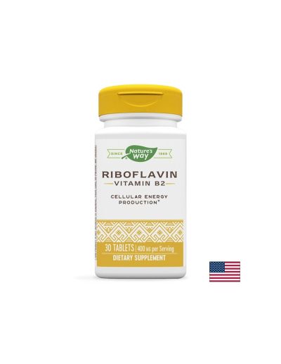 Витамин В2 (рибофлавин) - Клетъчна енергия, тонус и зрение, 400 mg, 30 таблетки