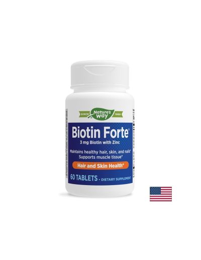 Biotin Forte® - Биотин форте® с цинк, 60 таблетки Nature’s Way