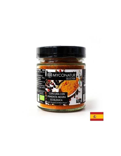 Curcuma Con Pimienta Negra Ecologica - Био куркума на прах (корен) с черен пипер, 90 g Myconatur