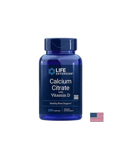 Калций (цитрат) + Витамин D3 - Calcium Citrate with Vitamin D3, 200 капсули