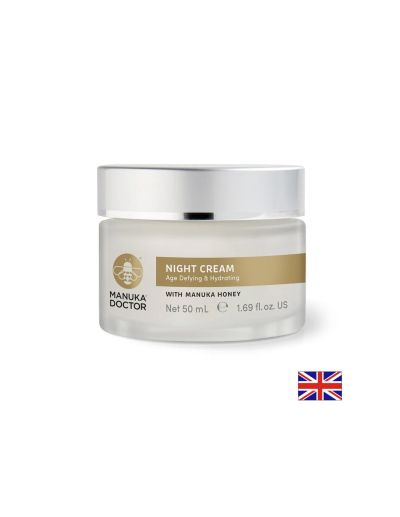 Нощен хидратиращ анти-ейдж крем за лице с мед от манука, 50 ml