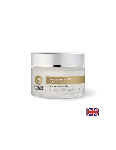 Хидратиращ дневен анти-ейдж крем за лице SPF 15 с мед от манука, 50 ml