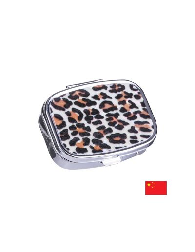 Овална метална кутия за лекарства с 2 отделения