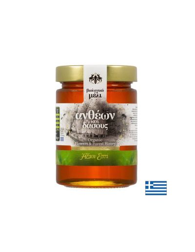 Органичен цветен и горски мед от Гърция, 450 грама