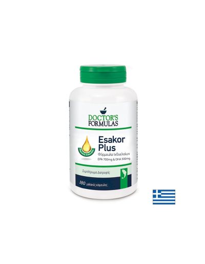 Омега-3 Формула - Esakor Plus, 180 софтгел капсули Doctor’s Formulas