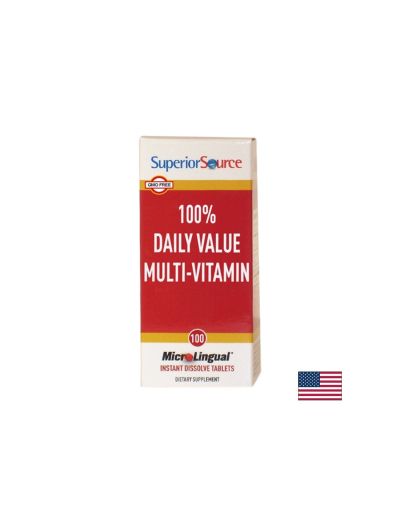 Мултивитамини - 100% Daily Value Multi-Vitamin, 100 сублингвални таблетки Superior Source