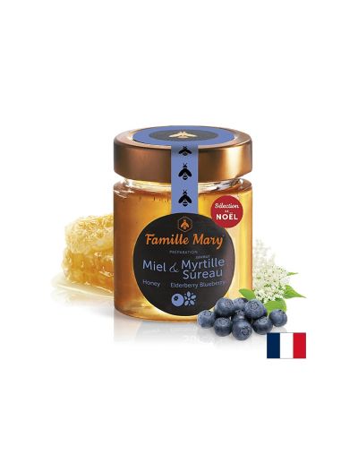 Акациев пчелен мед с аромат на боровинки и черен бъз, 170 g