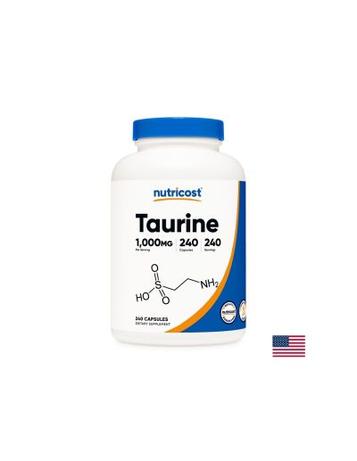 Мускулна функция и издръжливост - Таурин (Taurine), 1000 mg, 240 капсули Nutricost