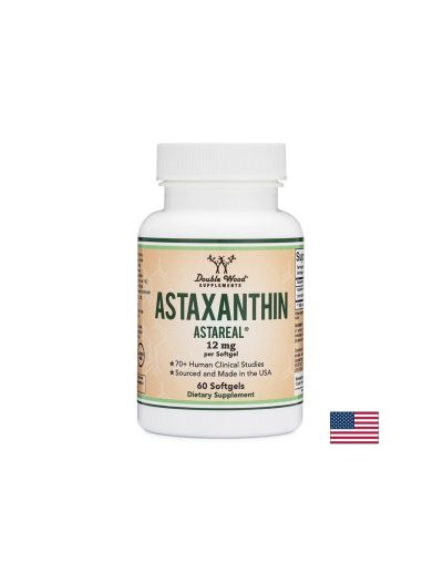 Антиоксидант - Астаксантин (Astaxanthin Astareal), 12 mg х 60 софтгел капсули Double Wood