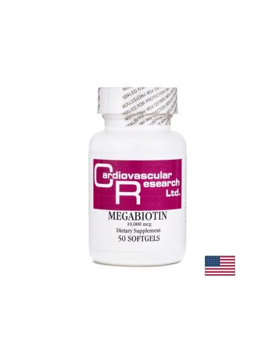 Коса, кожа и нокти - Мега биотин (Витамин В7), 10 000 µg x 50 софтгел капсули