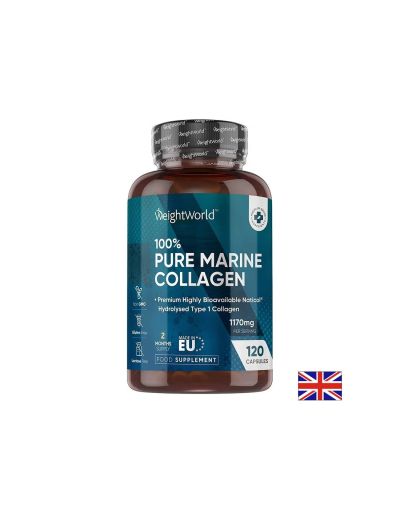 Млада кожа, здрави стави - Морски колаген (тип I), 120 капсули Weight Worl