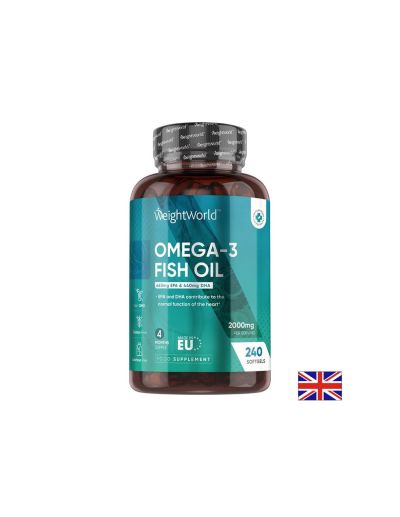 Омега-3 EPA – 660 mg / DHA – 440 mg - Рибено масло за сърцето, мозъка и зрението, 240 софтгел капсули за 4 месеца прием