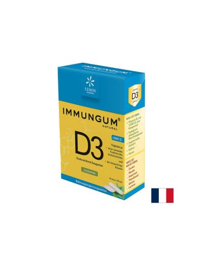 Дъвки с витамин D3 с аромат на мента - Immungum, 20 броя Lemon Pharma