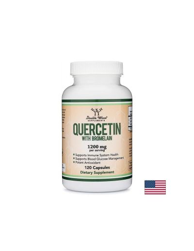 Имунитет - Кверцетин 1000mg + Бромелаин 200mg, 120 капсули Double Wood