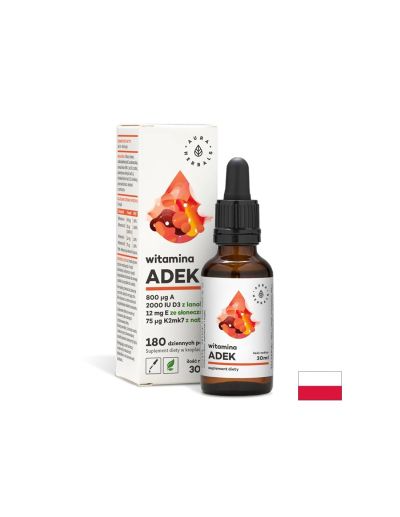Подпомага костите, зъбите и имунитета - Витамин А, К2, D3, E -  30 ml капки Aura Herbals