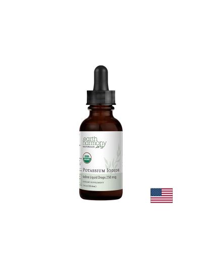 Щитовидна жлеза - Йод (калиев йодид), 125 µg х 29.6 ml капки Earth Harmony Naturals