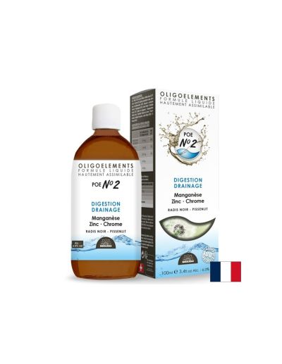 Храносмилане - Манган, цинк, хром + екстракти от глухарче и черна ряпа POE N°2, 100 ml Propos’Nature