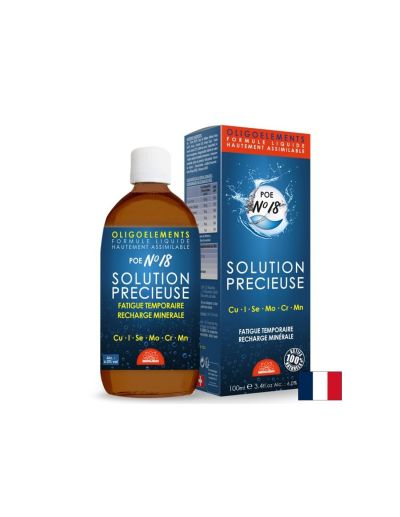 Общ стимулант и тоник - Минерален комплекс (Мед, Манган, Селен, Йод, Молибден и Хром) POE N°18, 100 ml Propos’Nature