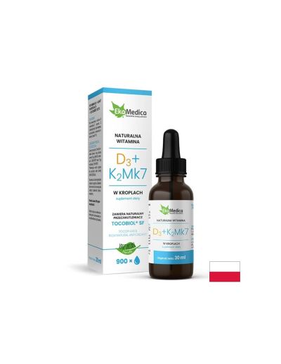 Кости и зъби - Витамин D3 (10 μg/400 IU) и K2 (15 μg), 30 ml капки