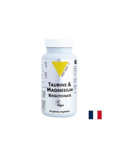 Стави, кости и мускули - L-Таурин, Магнезий (бисглицинат) + Витамин В6 и D3, 60 капсули