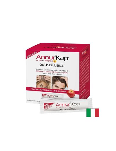 Комплекс за укрепване и растеж на косата AnnurKap®, 60 сашета, с вкус на ябълка