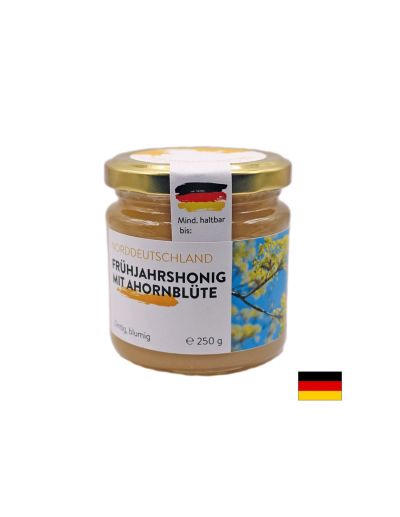 Пчелен мед от пролетни цветя + мед от кленов цвят (Северна Германия), 250 g