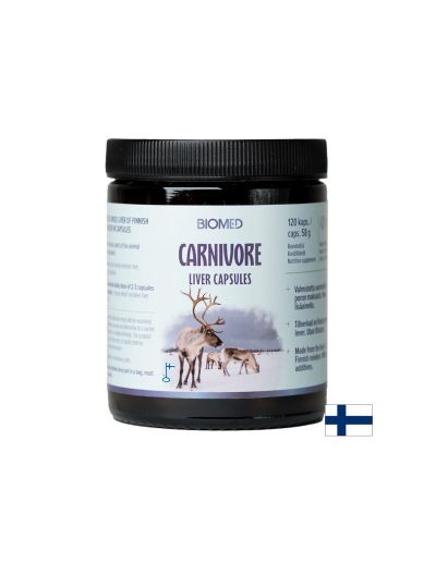 Черен дроб (лиофилизиран) от финландски северен елен, 485 mg, 120 капсули