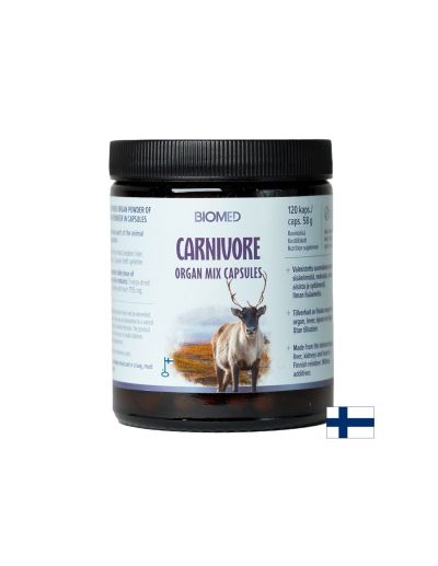 Черен дроб, бъбрек и сърце от финландски северен елен - (Лиофилизиран комплекс), 120 капсули