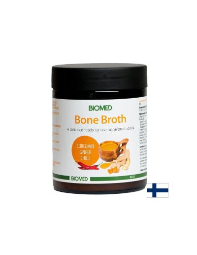 Костен бульон от финландски северен елен (лиофилизиран)  - С куркумин, джинджифил, чили, ябълков оцет и морска сол, 40 g, прах