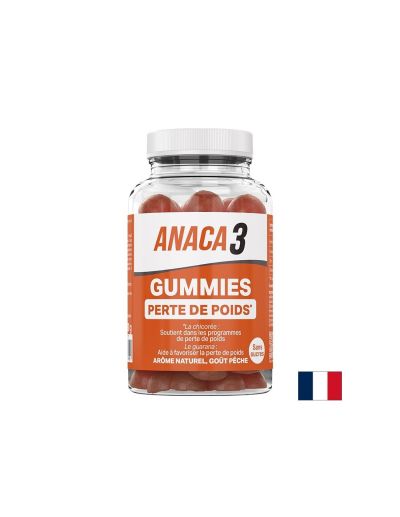 Формула за изгаряне на мазнини и отслабване Анака3 - С гуарана, кофеин и минерали, 60 желирани таблетки с вкус на праскова
