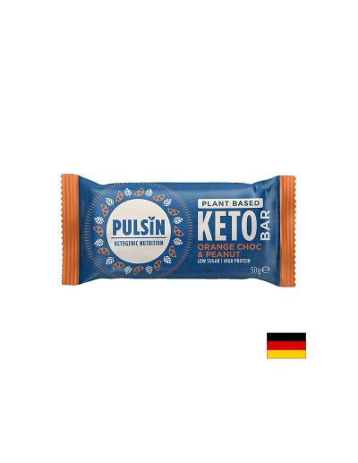 Кето бар с шоколад, портокал и фъстъци, 50 g