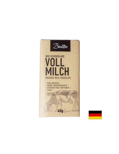 Пълномаслен шоколад (без захар), БИО, 40 g