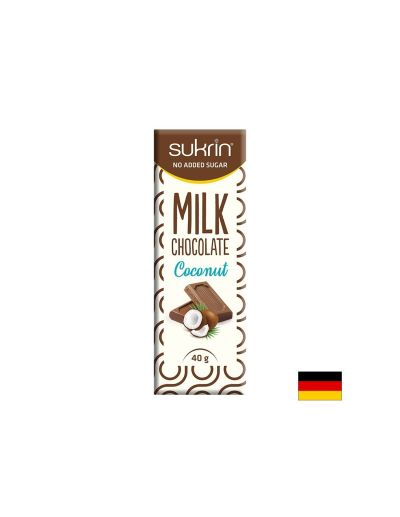 Млечен шоколад с кокос (без захар), 40 g