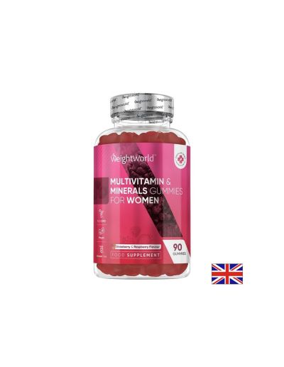 Мултивитамини и Минерали за жени 90 желирани таблетки с вкус на ягода и малина