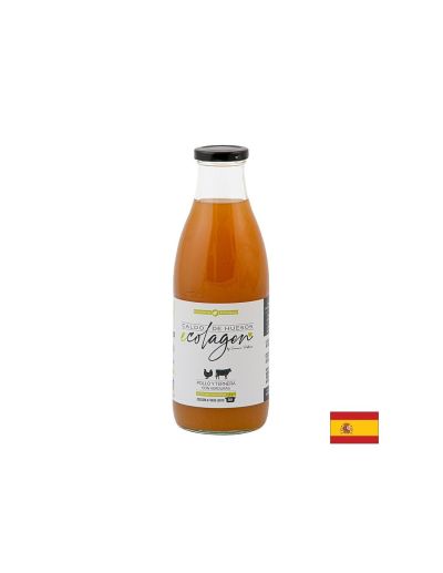 Костен бульон - пилешки и телешки, БИО - С подправки, зеленчуци, ябълков оцет и хималайска сол, 1 литър