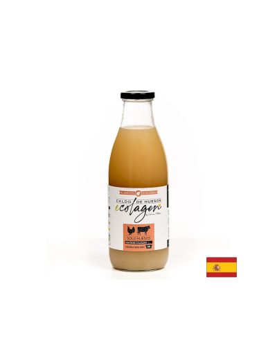 Костен бульон - пилешки и телешки, БИО - С ябълков оцет и хималайска сол, 1 литър