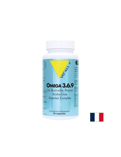 Мозъчна, зрителна и сърдечна функция - Oмега 3-6-9 (от рибено, ленено и пореч масло), 50 капсули