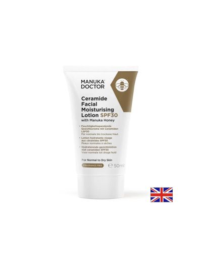 Хидратиращ лосион за лице със серамиди и мед от манука, SPF30, 50 ml