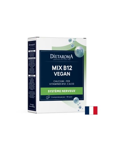 Костна система и кръвообращение - Витамин В12 + желязо, калций, витамин С и D3 (веган формула), 60 таблетки