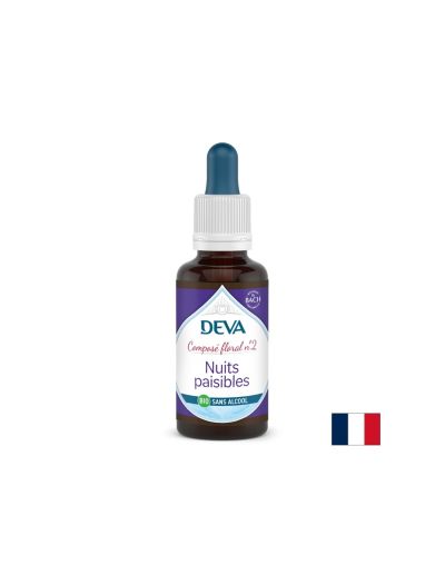 Спокойни нощи, флорални есенции, капки по метода на Бах № 2  (без алкохол), 30 ml